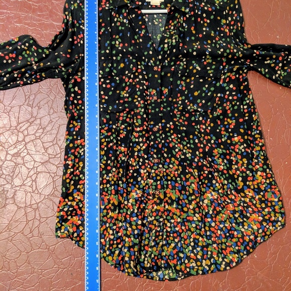 Maeve black and multi dot blouse - Picture 3 of 4